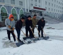 黨員干部齊掃雪，校園出行暖人心     —呼倫貝爾技師學(xué)院開(kāi)展黨員、積極分子